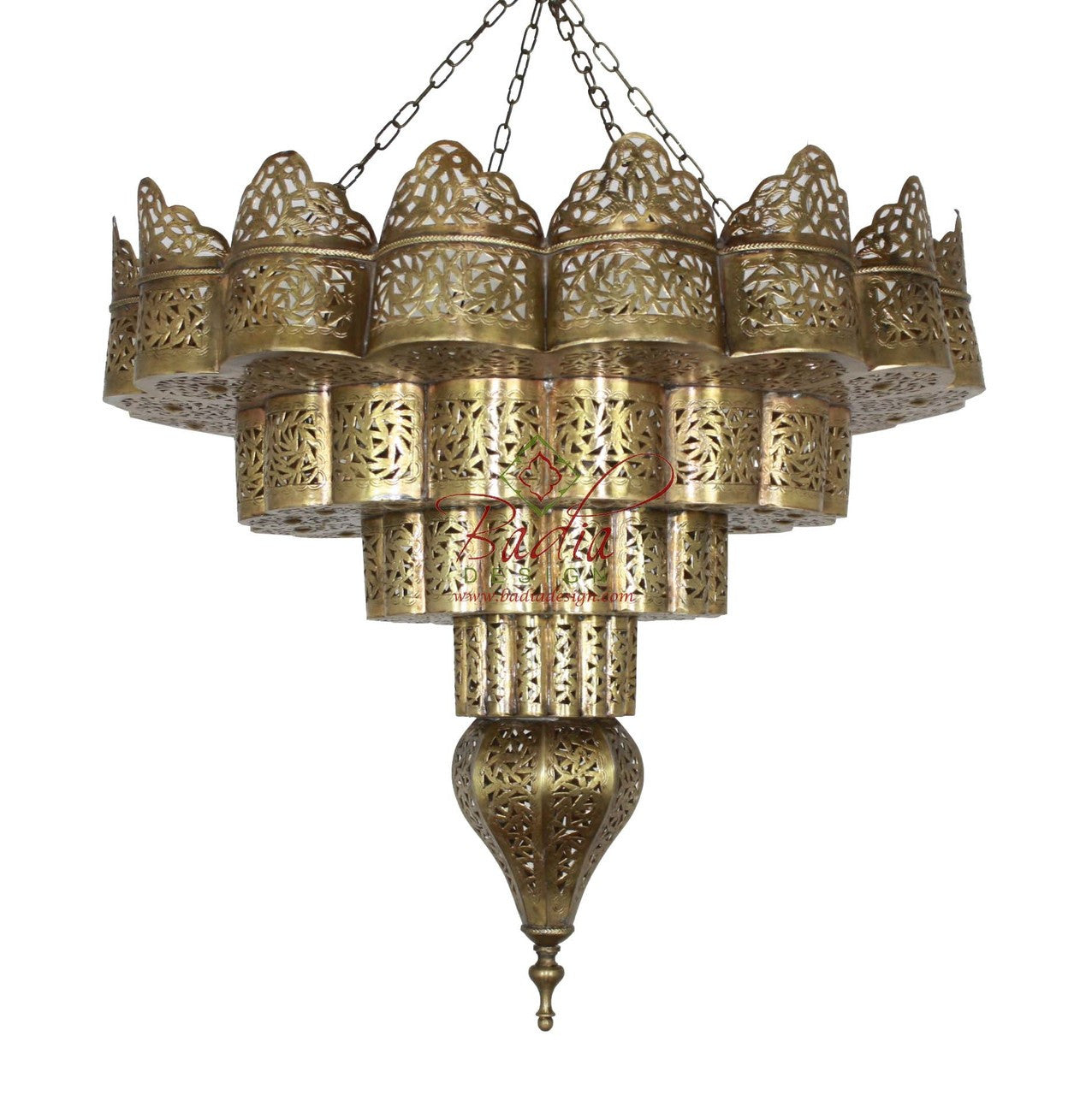Upside Down Cake Brass Chandelier