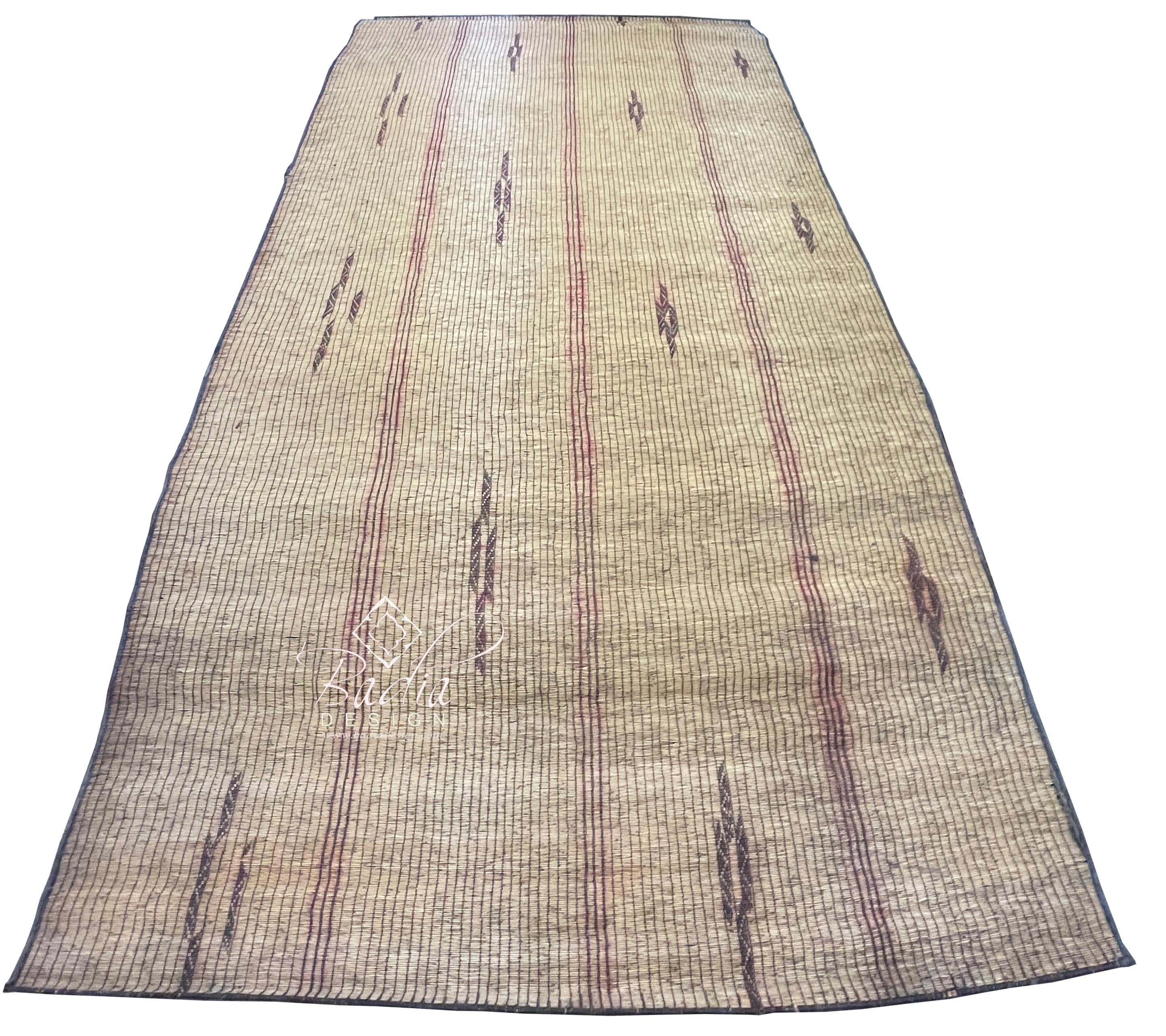 Vintage Handwoven Berber Straw Mat