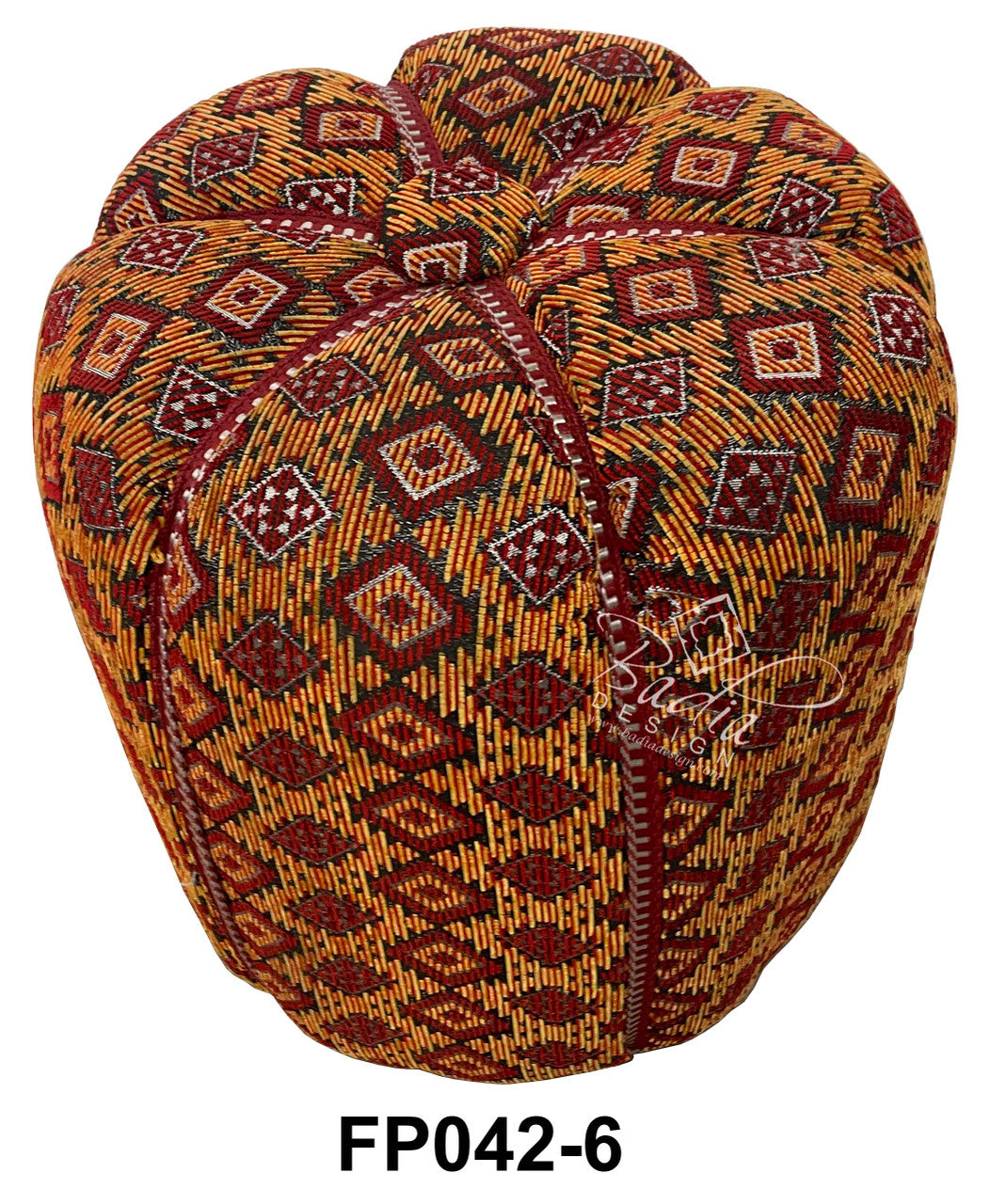 Multi-Color Moroccan Fabric Pouf