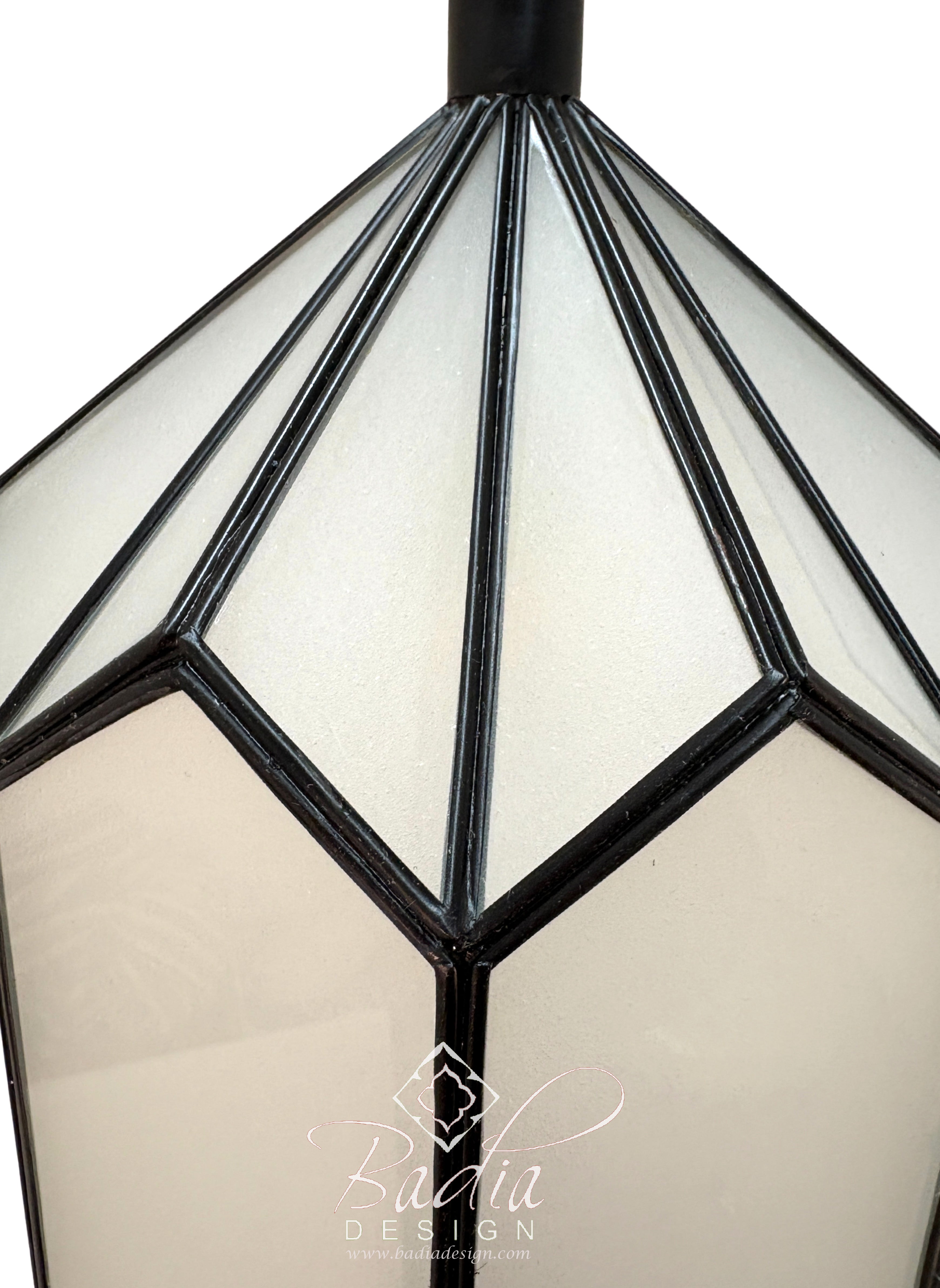 White Glass Prism Pendant Light Fixture