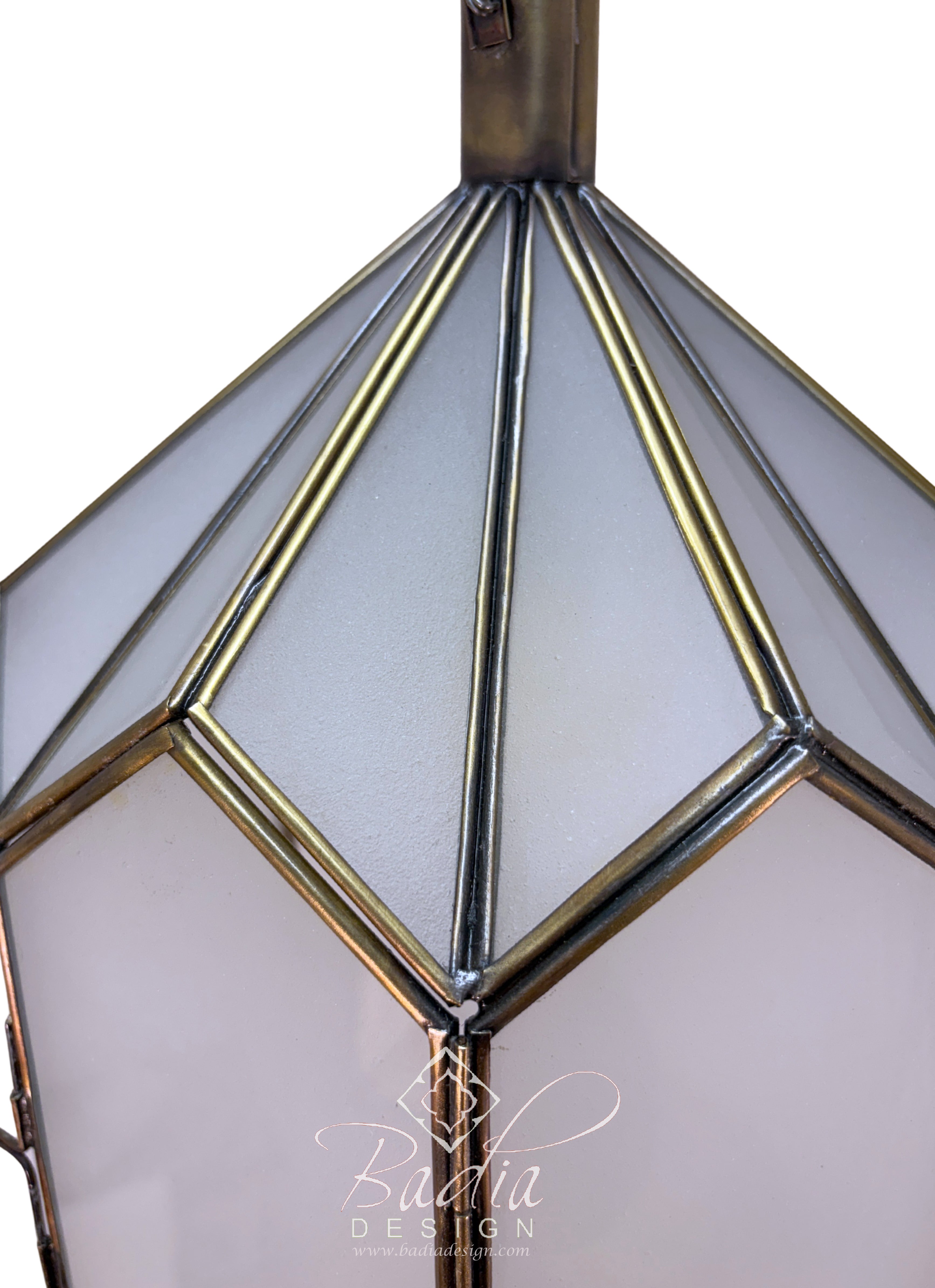 White Glass Prism Pendant Light Fixture