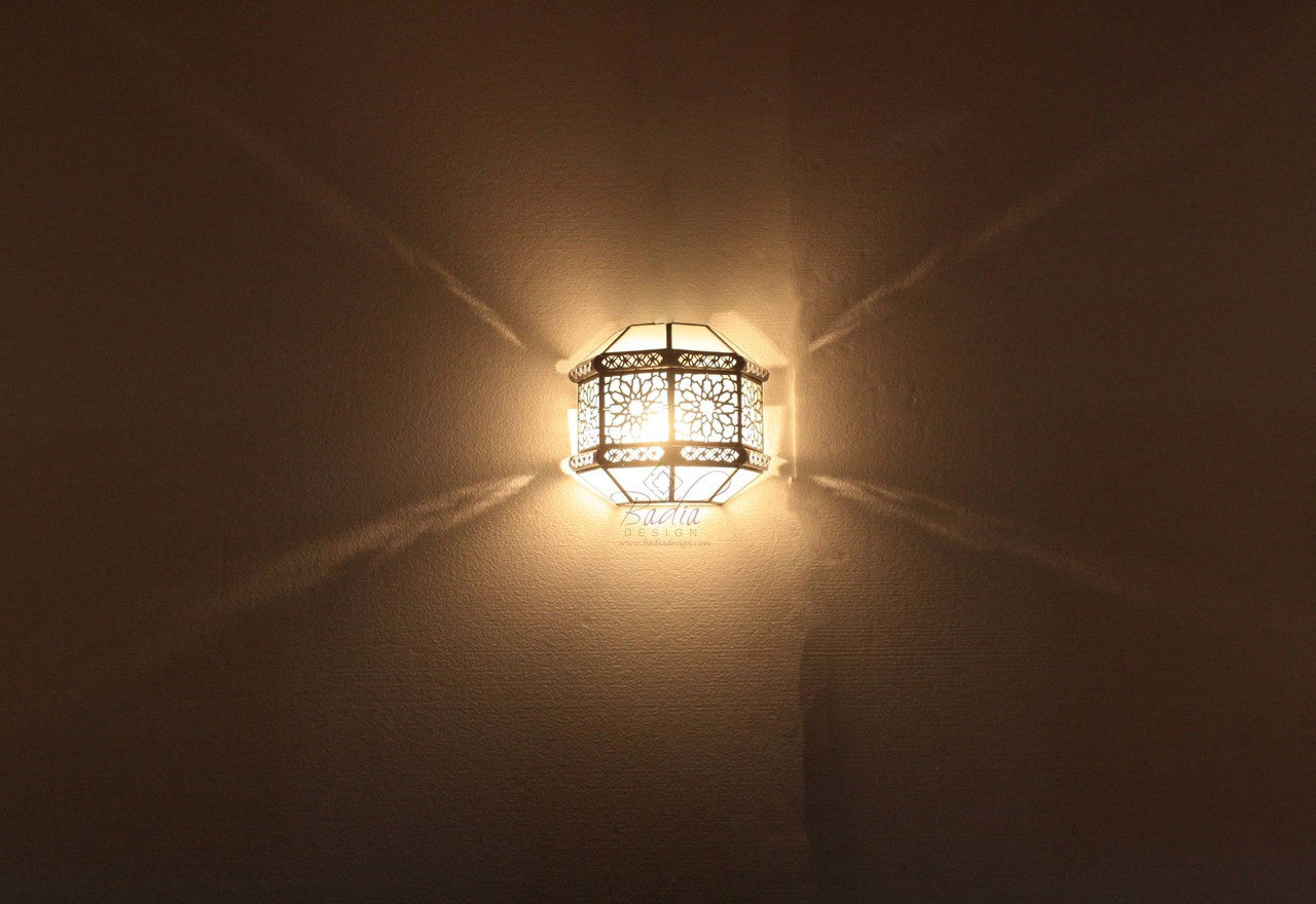 White and Clear Glass Wall Sconce