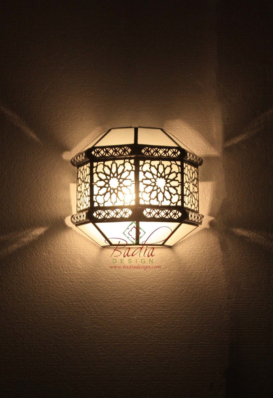 White and Clear Glass Wall Sconce