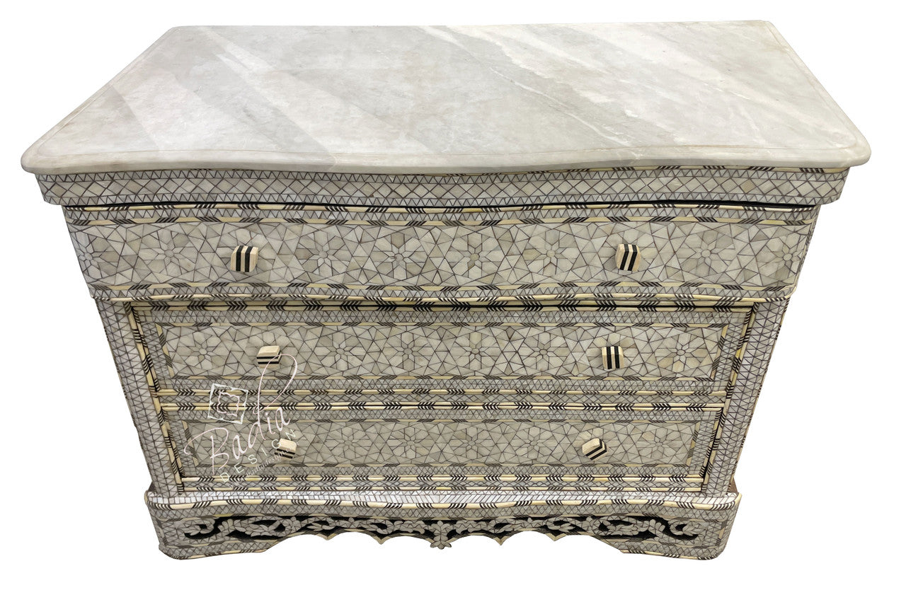 Mother of Pearl Dresser with Three Drawers