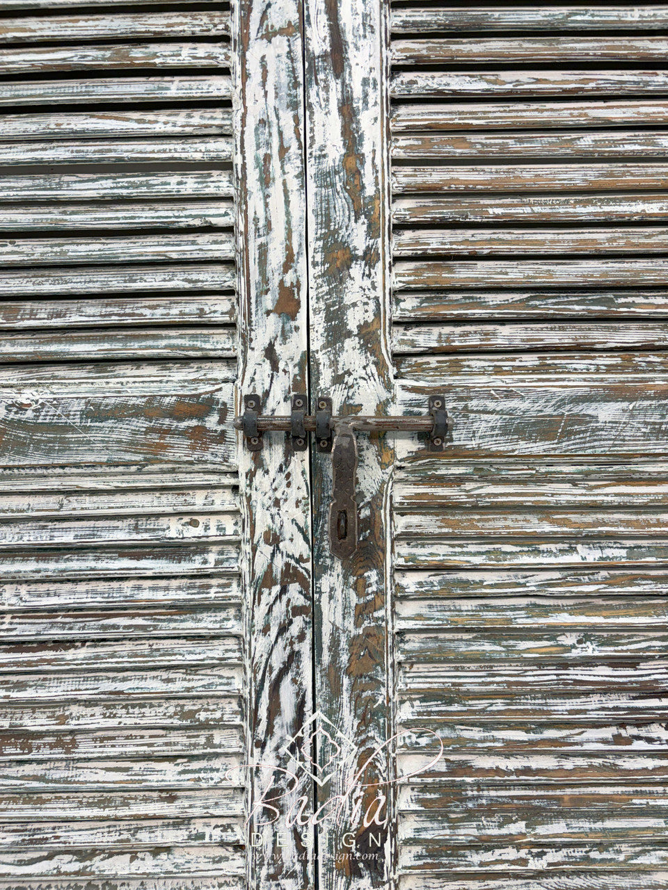 Handcrafted Moroccan Whitewash Cedar Wood Cabinet