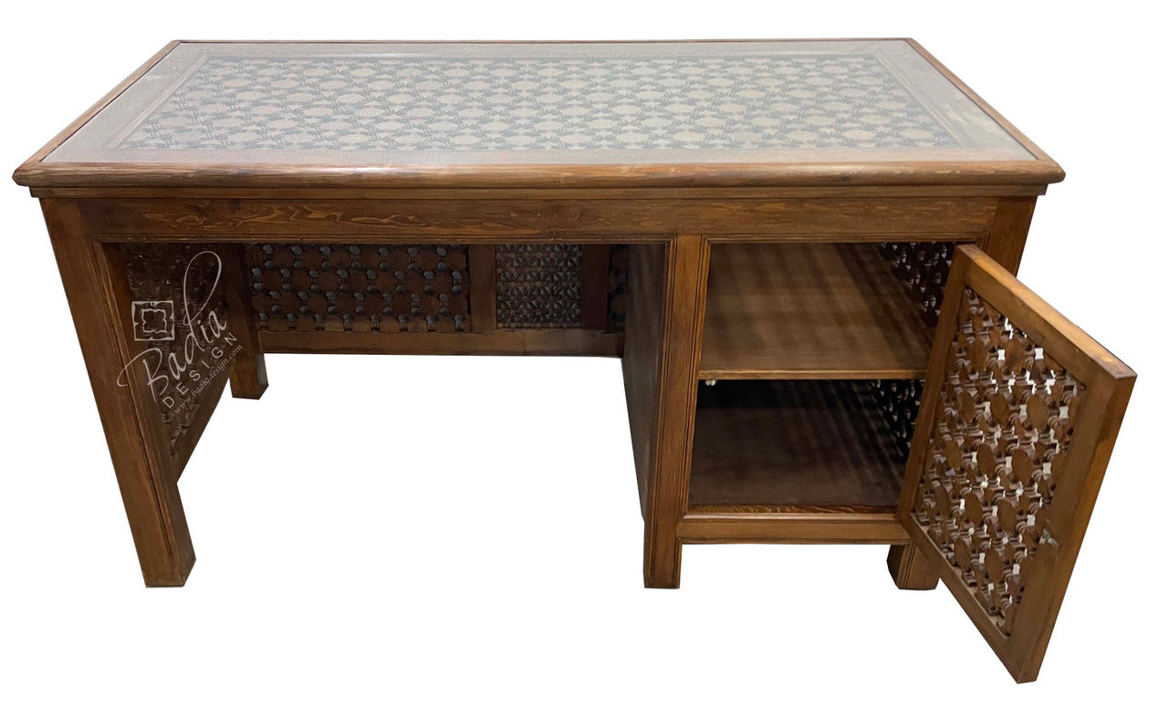 Moucharabieh Hand Carved Cedar Desk