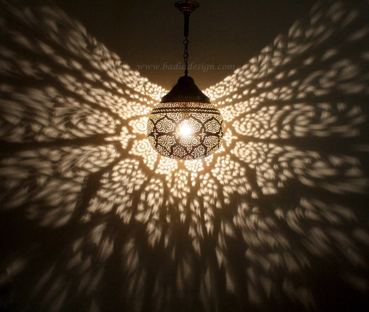 Hand Punched Silver Light Fixture