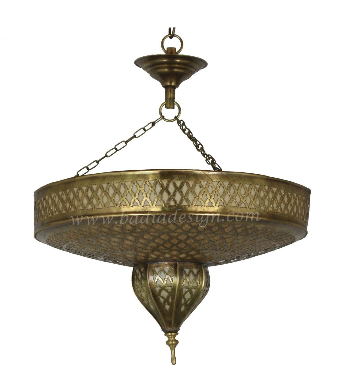 Brass Chandelier with Soft White Film Paper