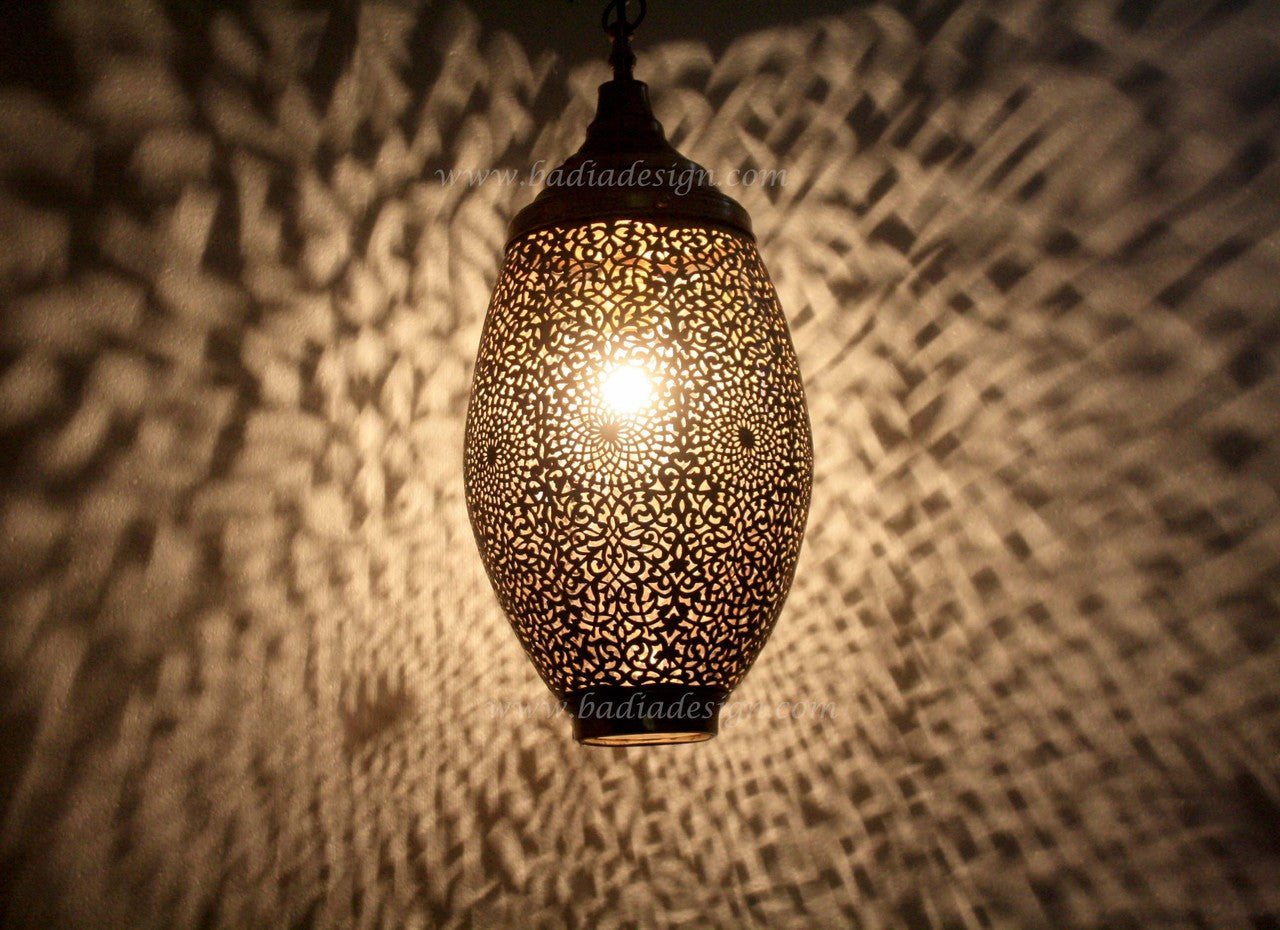 Hanging Lantern with White Glass Bottom