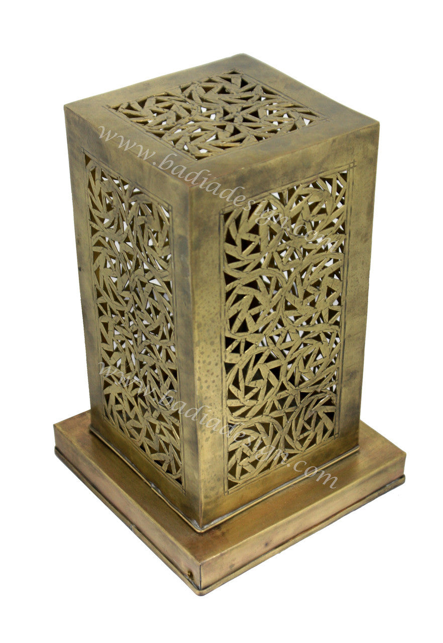 Hand Punched Brass Tabletop Lamp