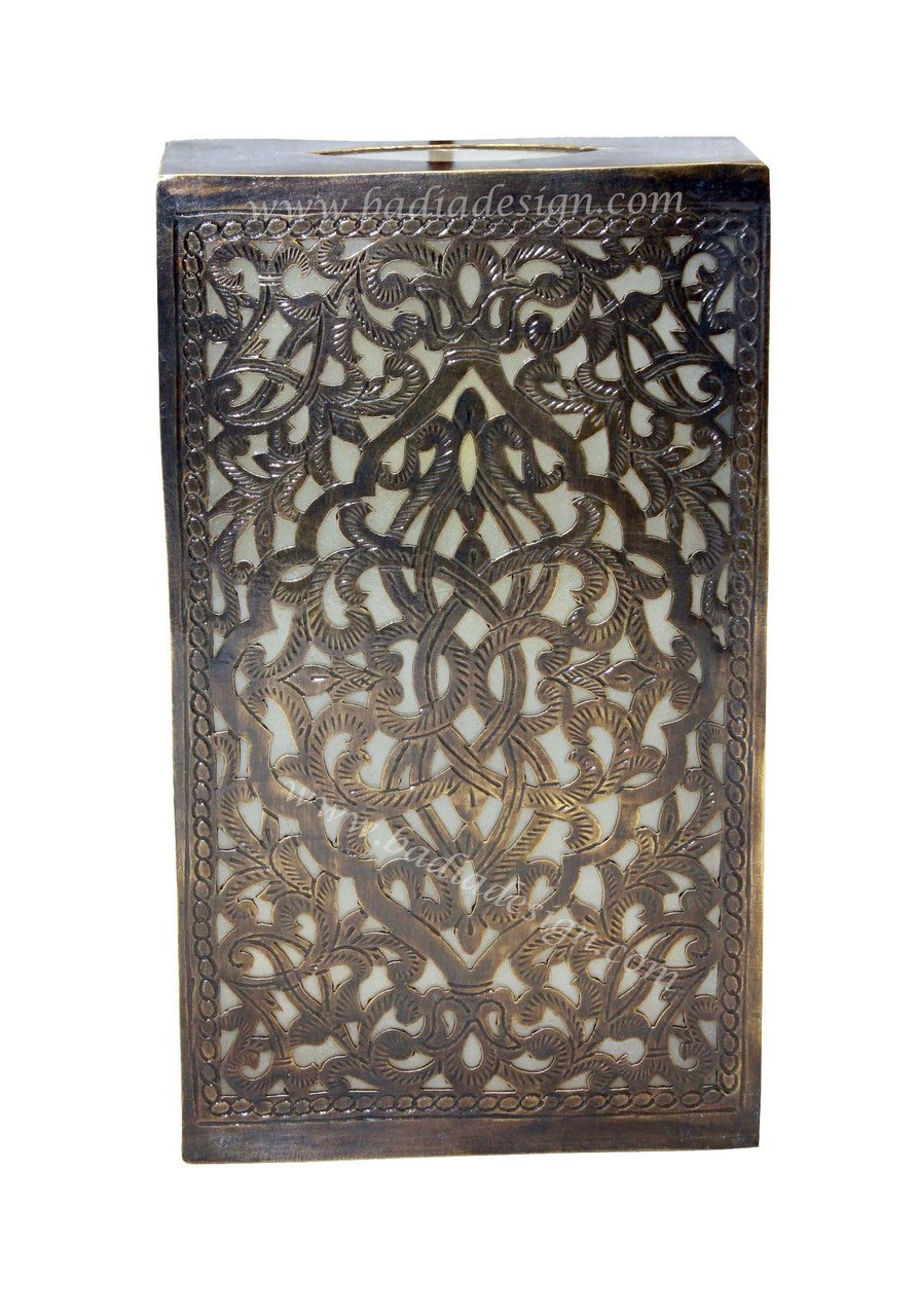 Brass Wall Sconce with White Glass