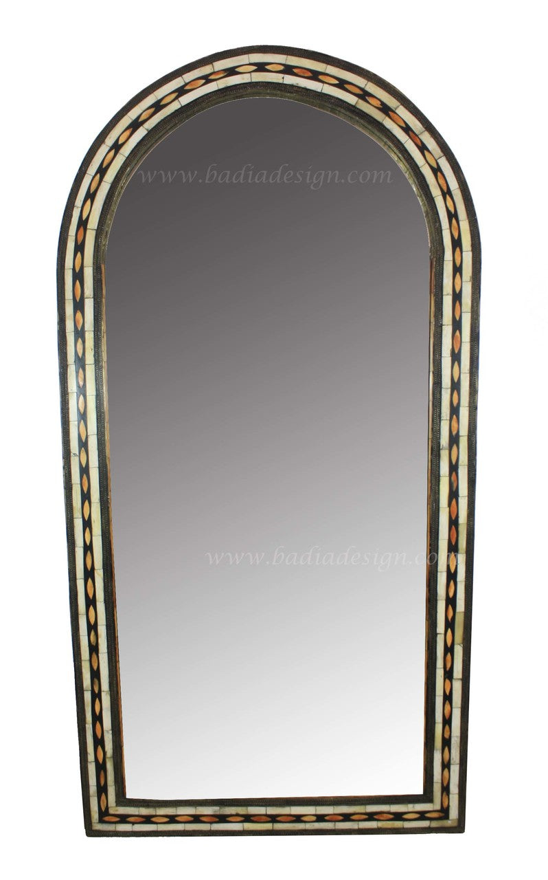 Moroccan Arch Camel Bone Inlay Mirror