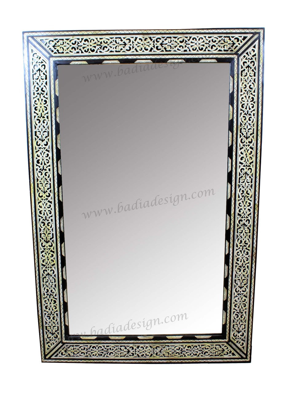 Moroccan Camel Bone Inlay Mirror