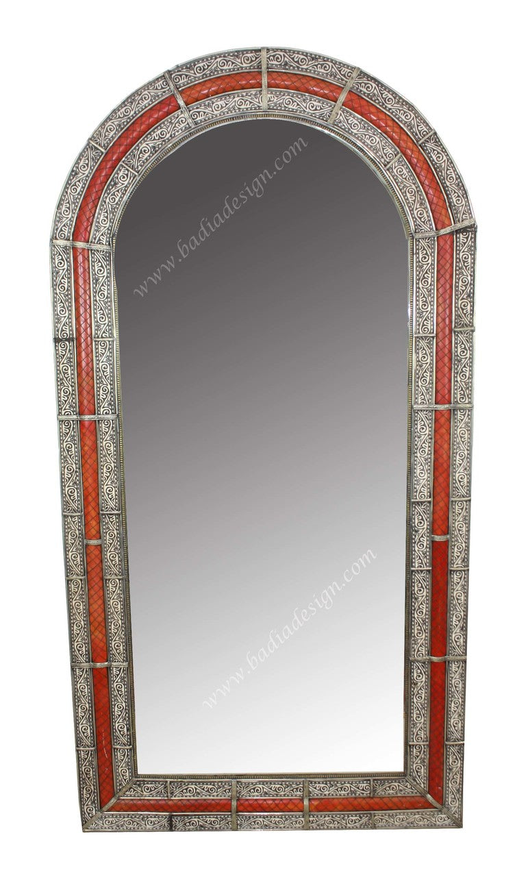 Arch Silver Metal and Resin Inlay Mirror