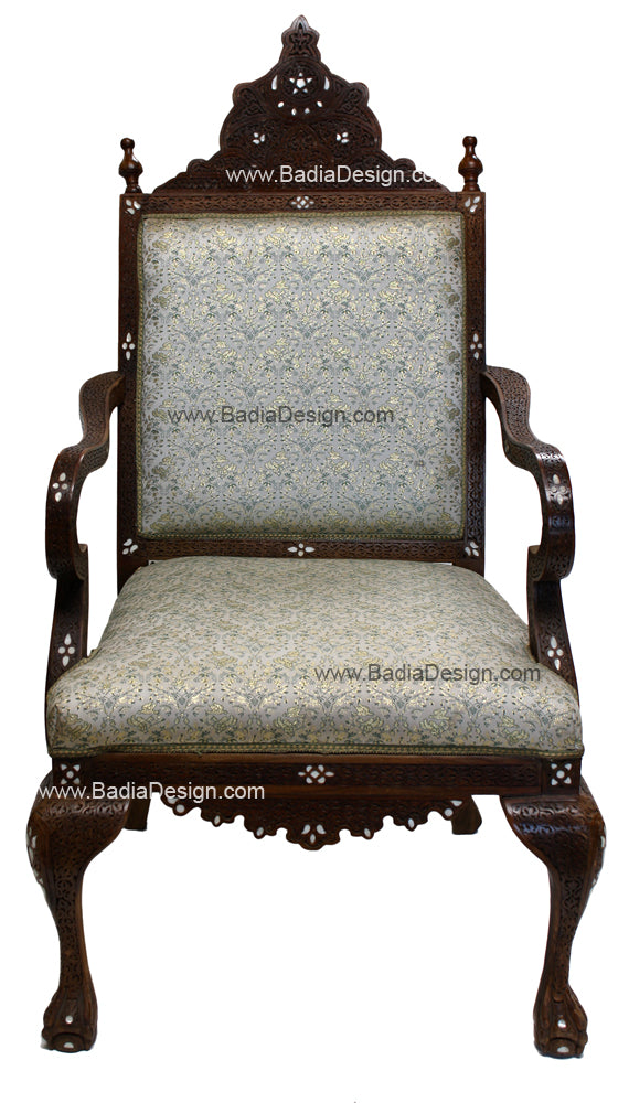 Elegant Mother of Pearl Inlay Chair