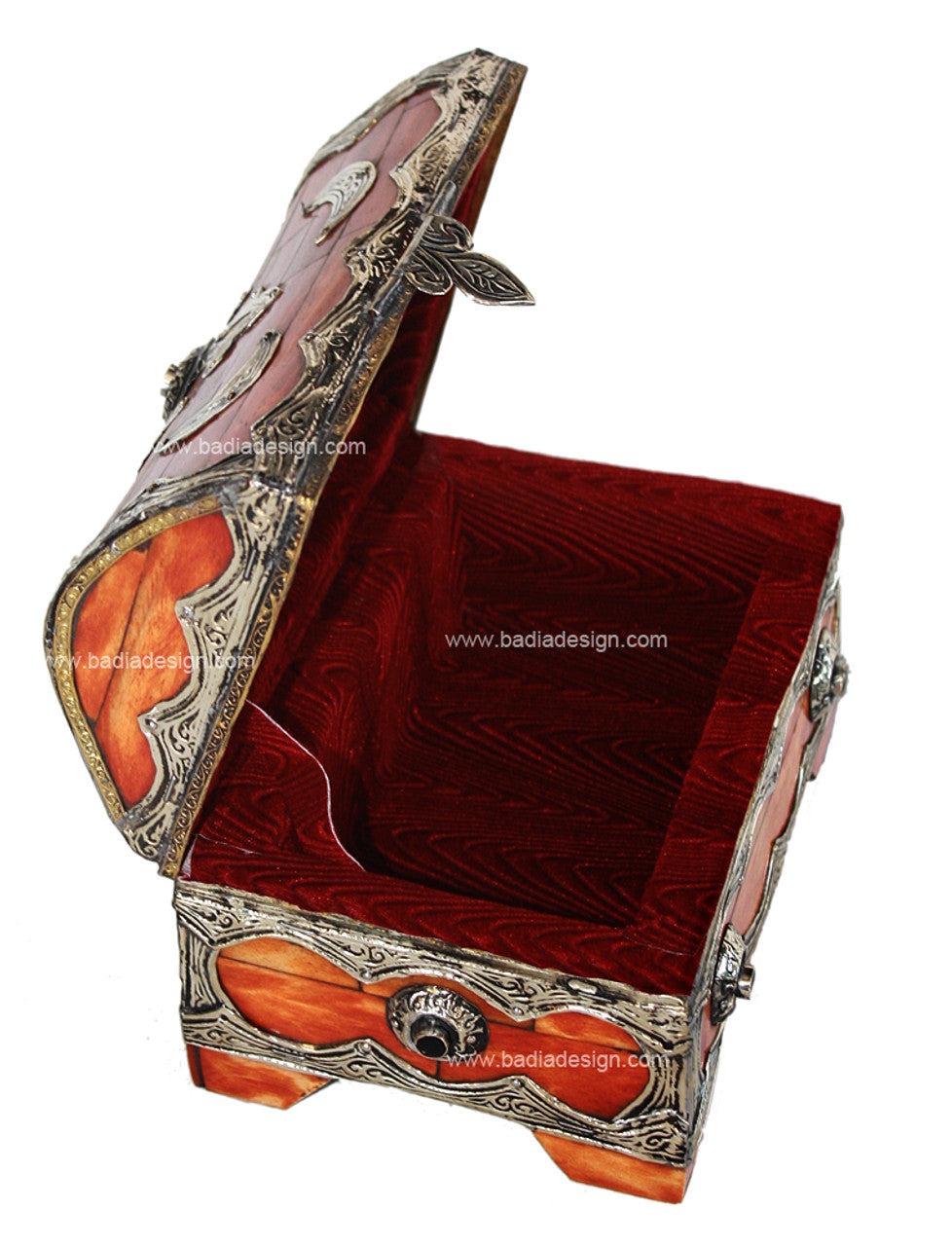 Embossed Metal and Bone Jewelry Box