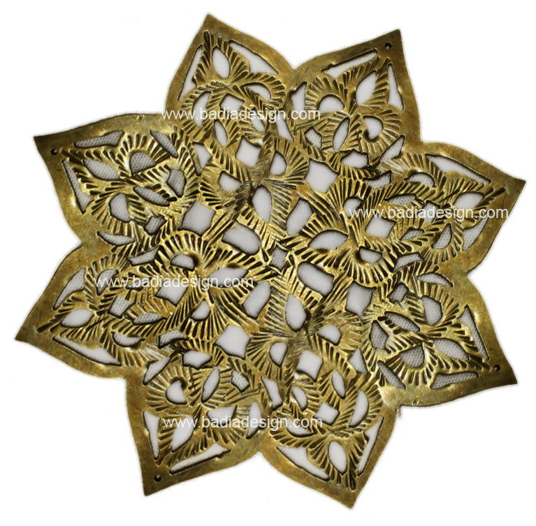 Star Shaped Hand Punched Decorative Brass Plate