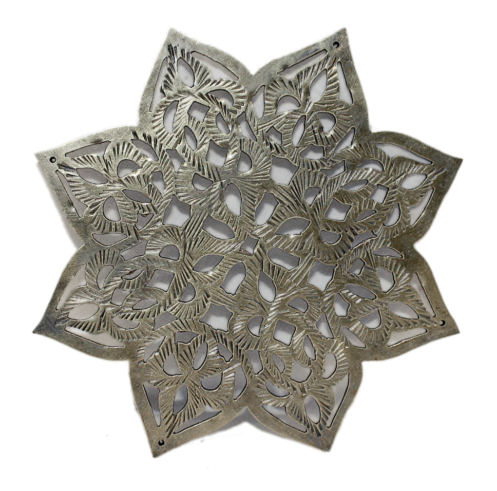 Star Shaped Hand Punched Decorative Silver Plate