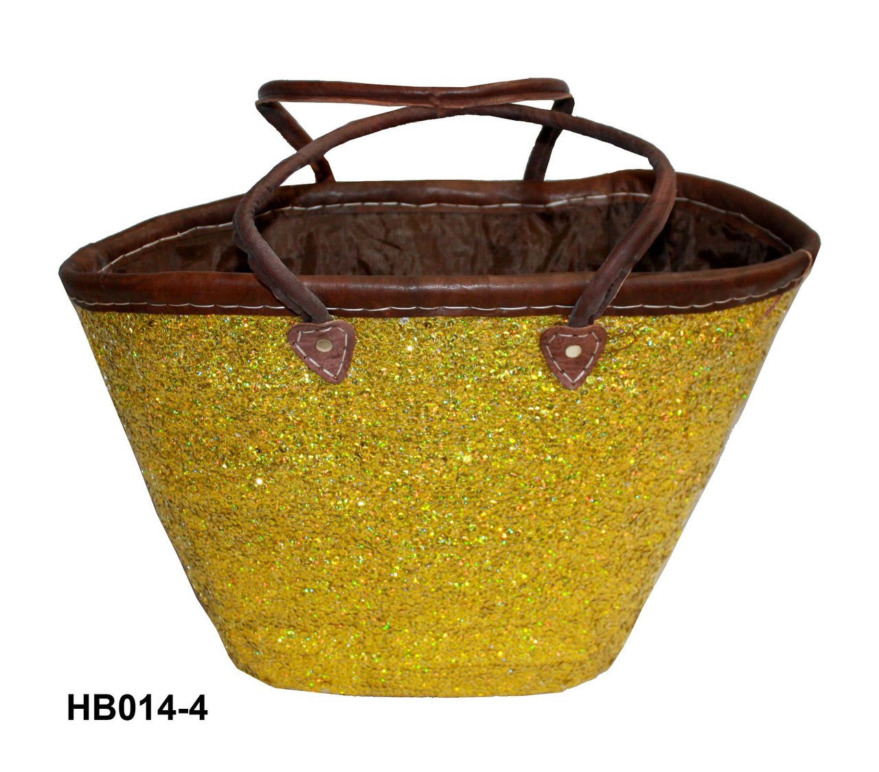 Raffia Handbag with Leather Handle