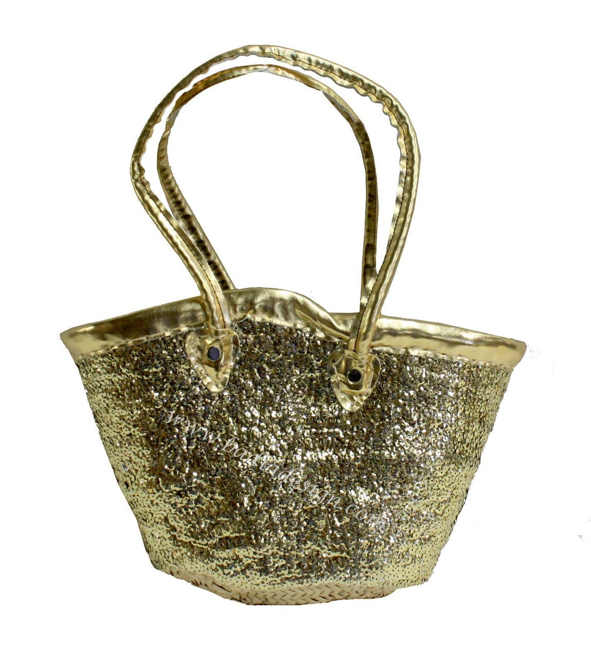Gold and Silver Raffia Handbag