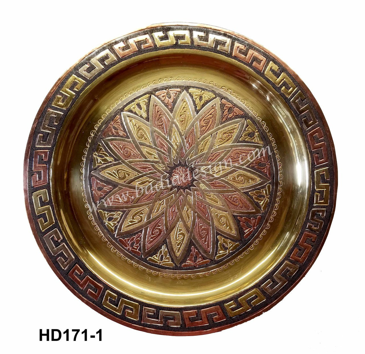 Brass Round Engraved Serving Tray