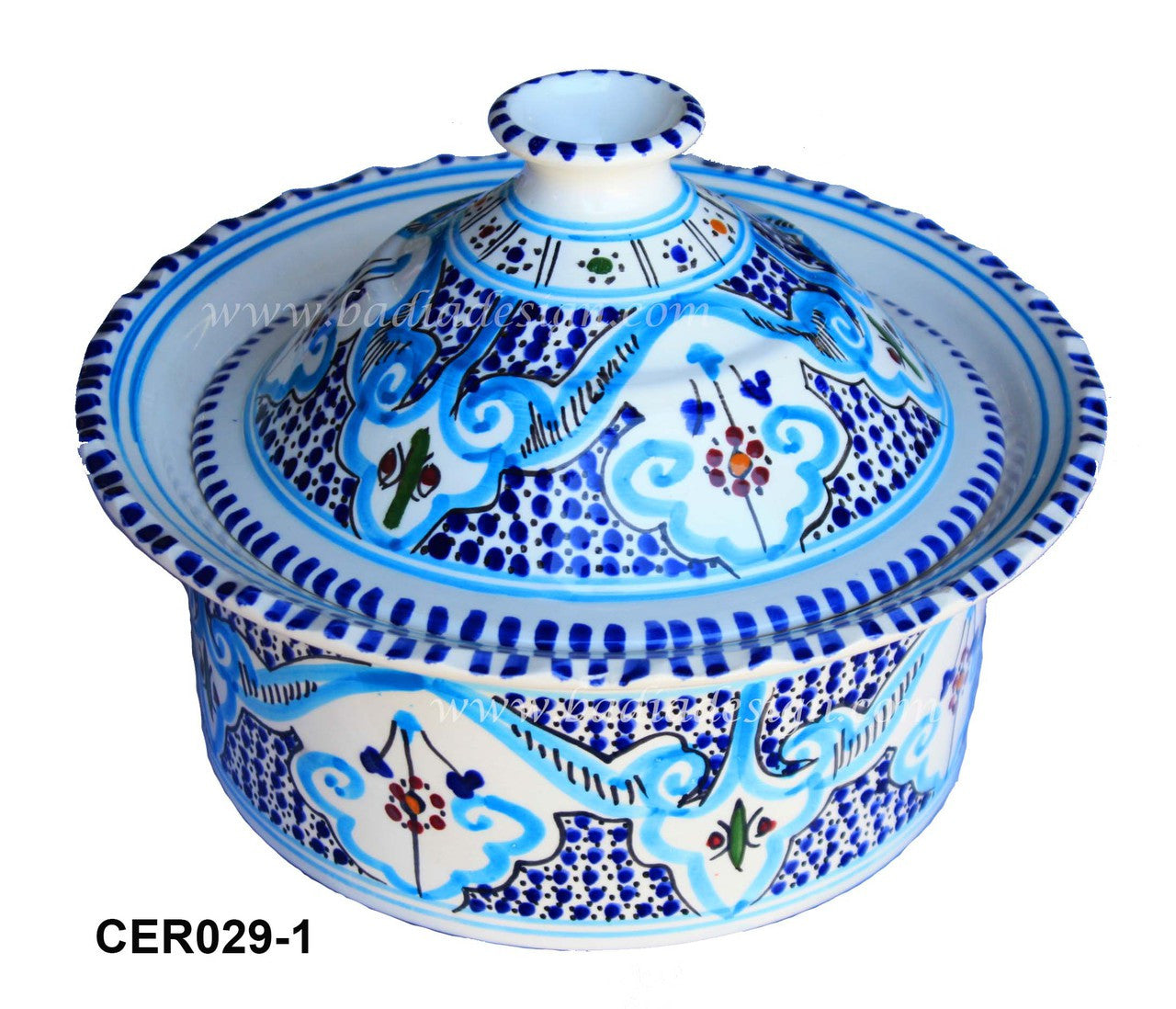 Hand Painted Ceramic Pot with Lid