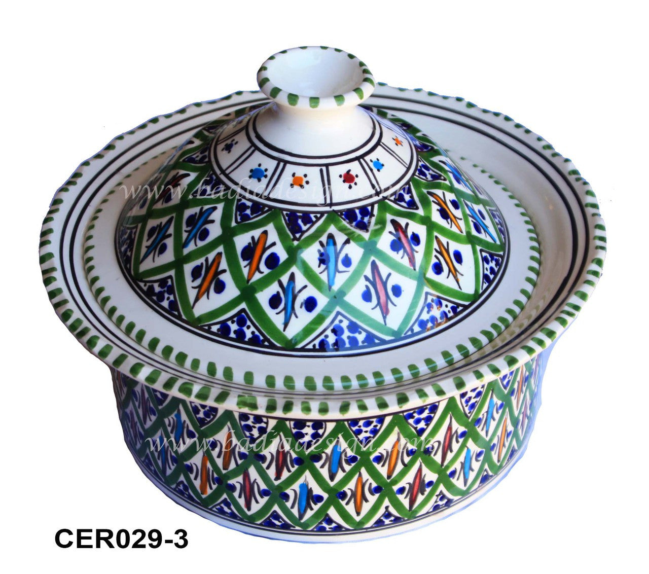 Hand Painted Ceramic Pot with Lid