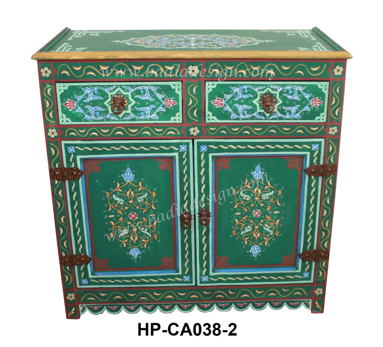 Moroccan Hand Painted Wooden Cabinet