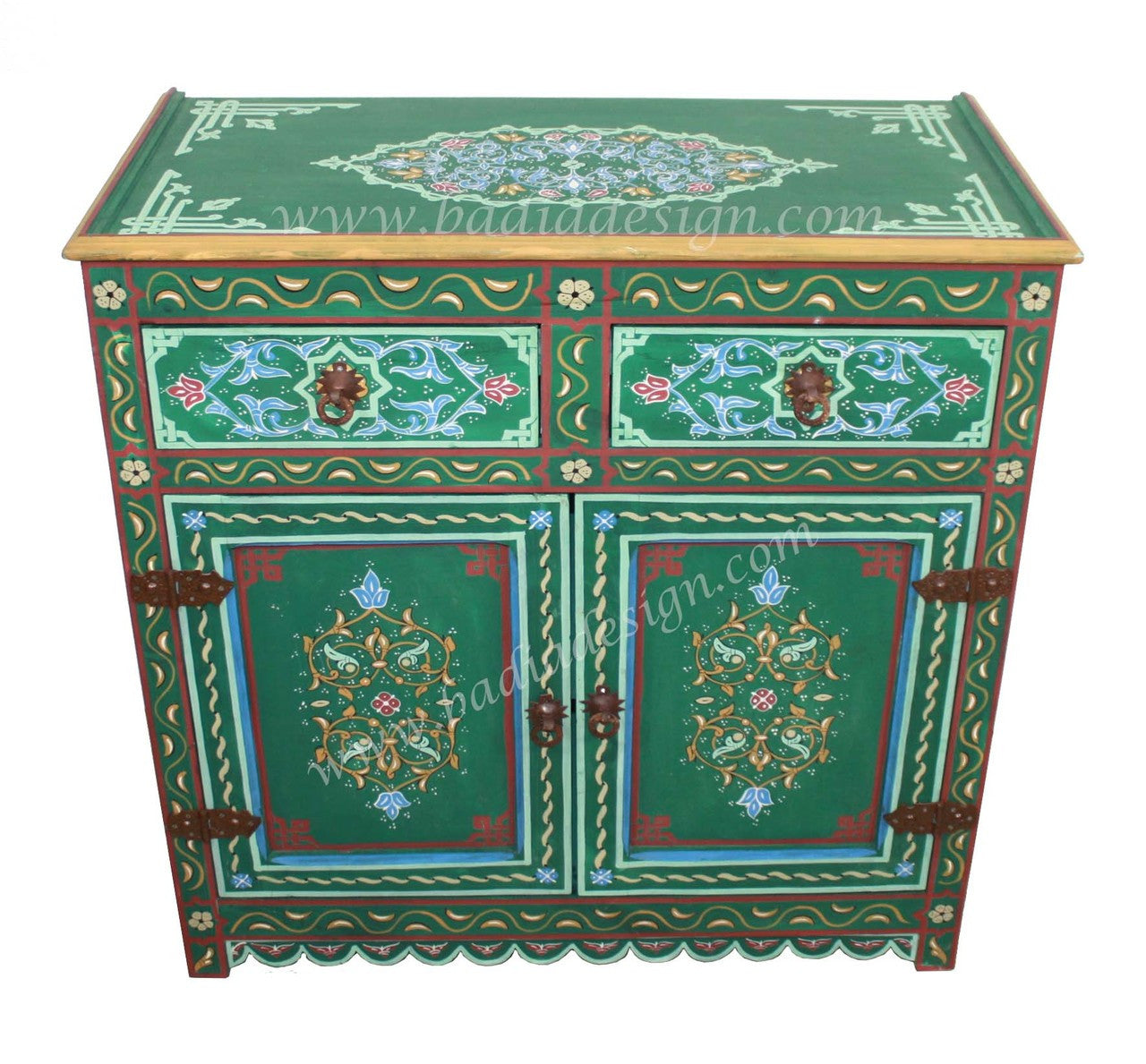 Moroccan Hand Painted Wooden Cabinet