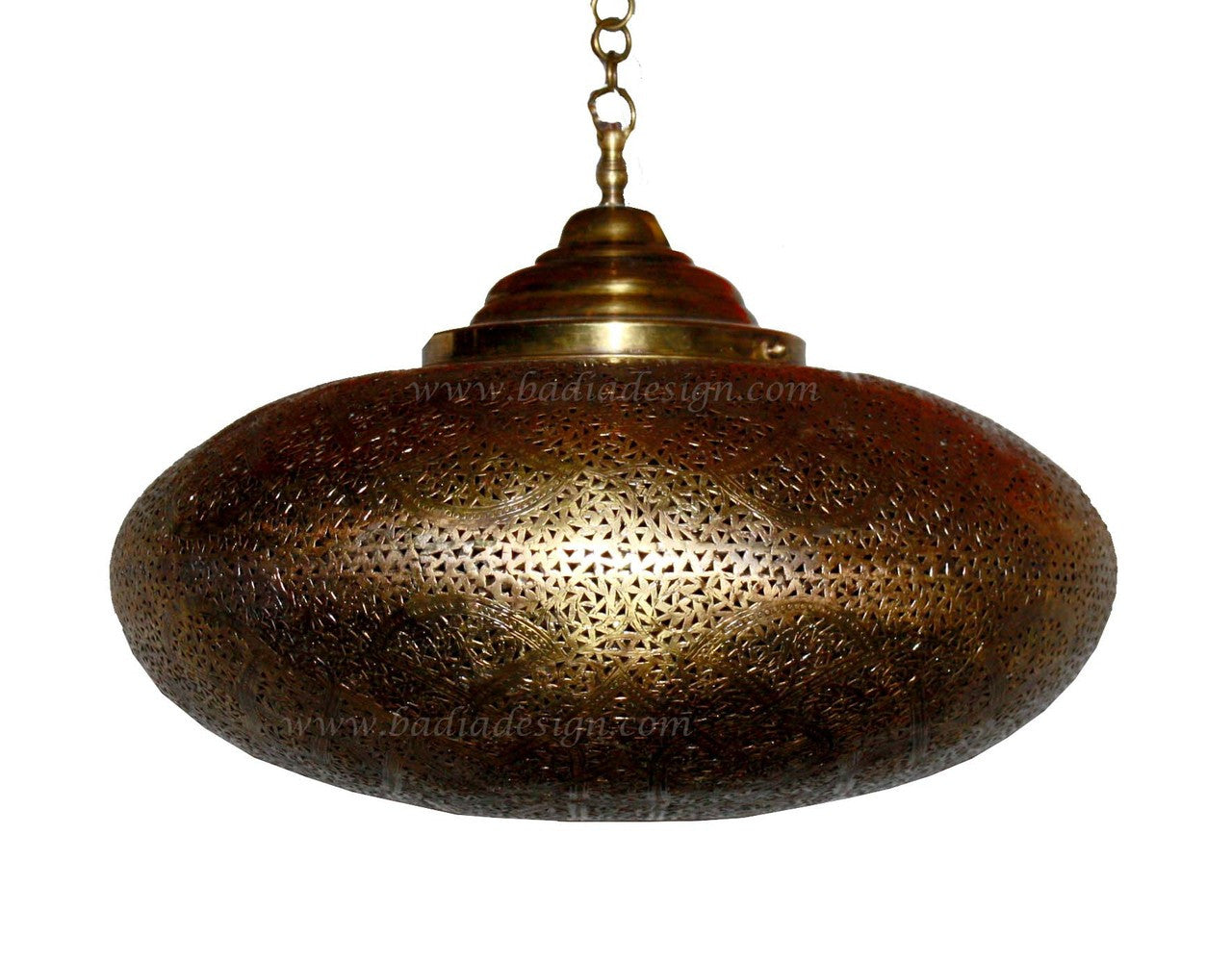 Hand Punched Hanging Brass Lantern