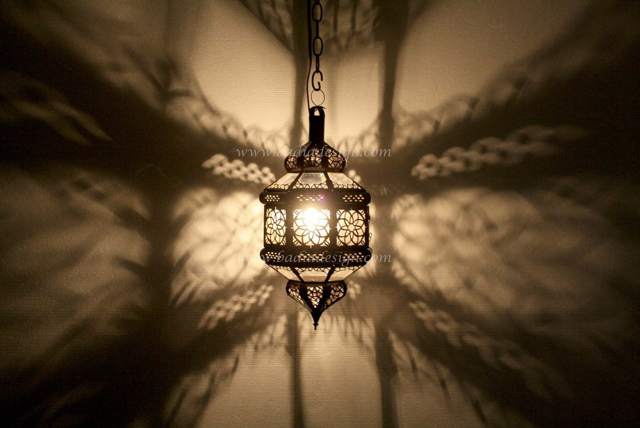 Hanging Lantern with Multicolor Glass