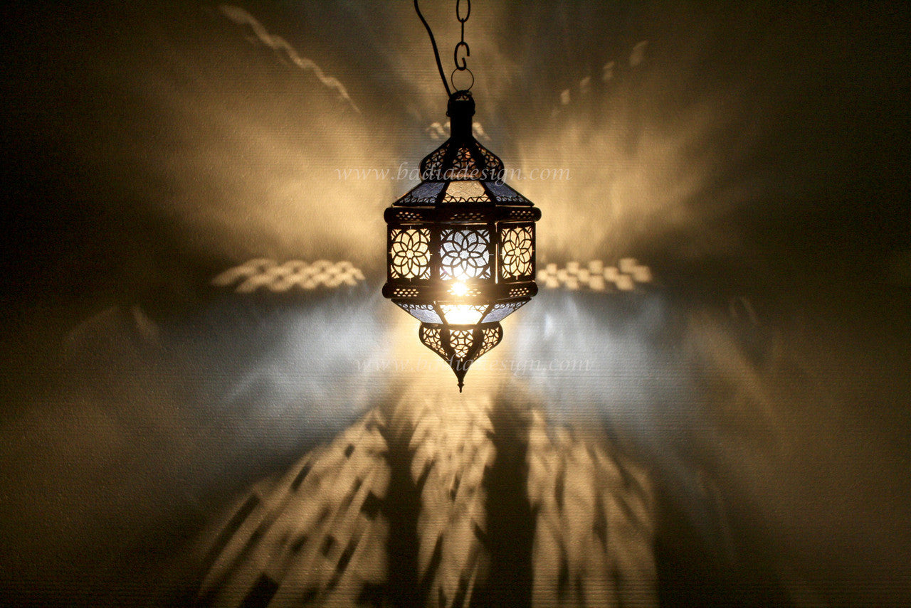 Hanging Lantern with Multicolor Glass
