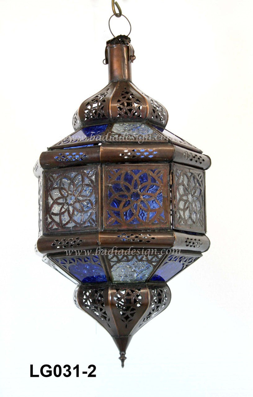 Hanging Lantern with Multicolor Glass