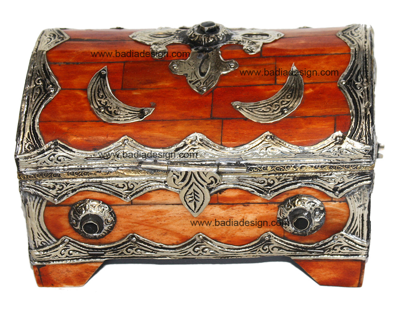 Embossed Metal and Bone Jewelry Box
