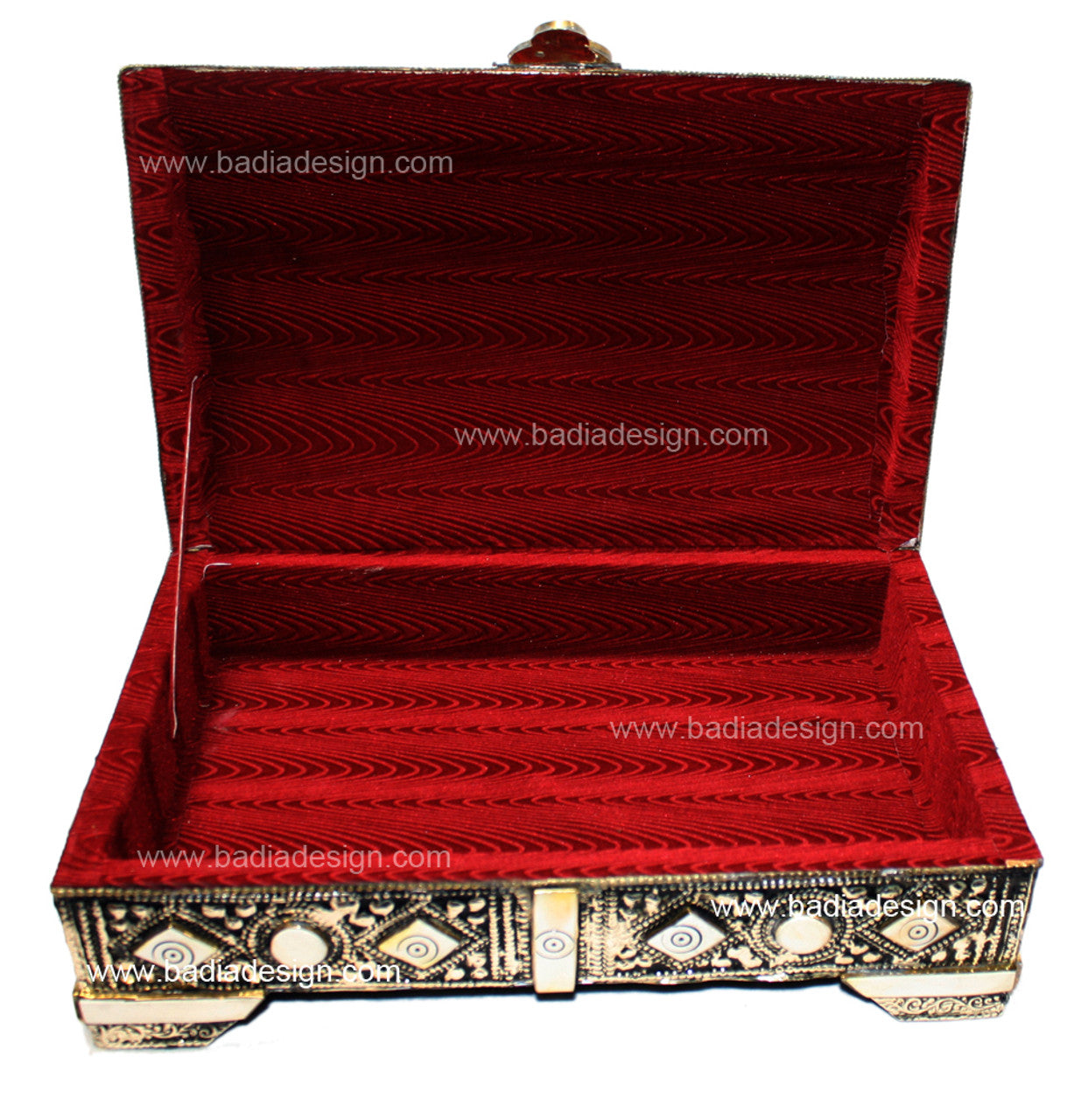 Embossed Metal and White Bone Jewelry Box