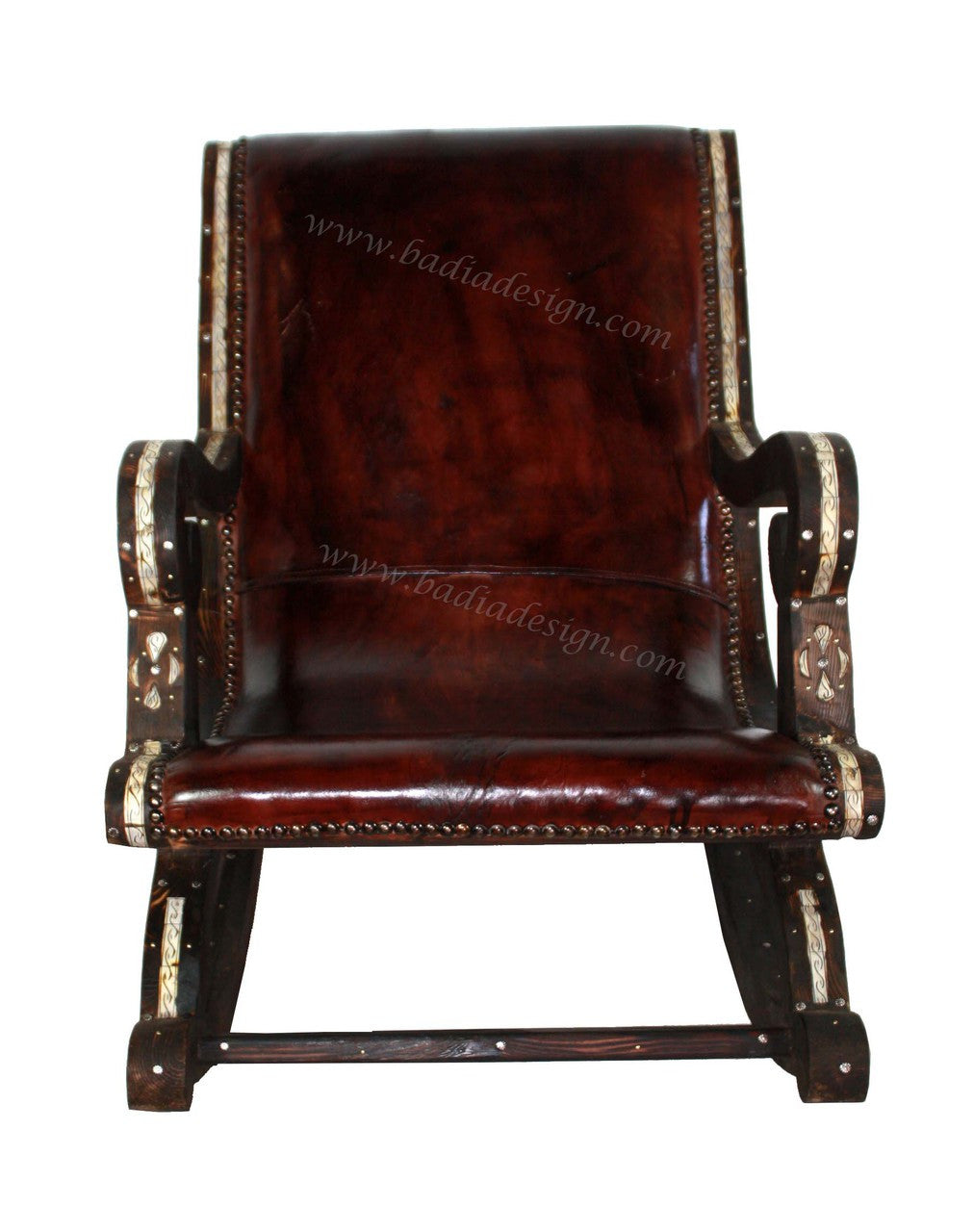 Embossed Metal Inlay Bone Chair