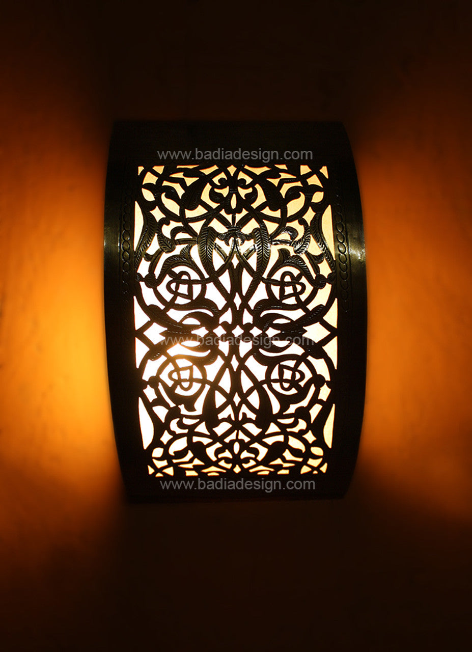 Half Moon Shaped Brass Wall Sconce