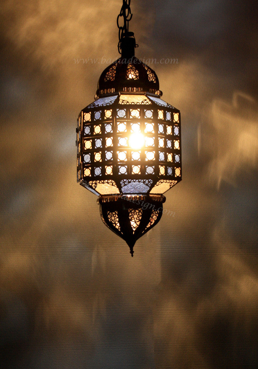 Multi Color Hanging Glass Lantern