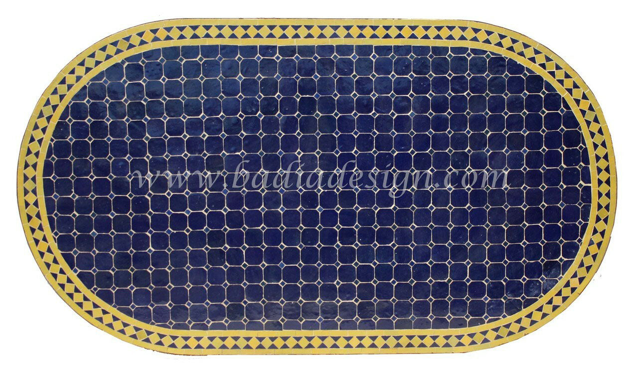 Moroccan Oval Tile Table Top