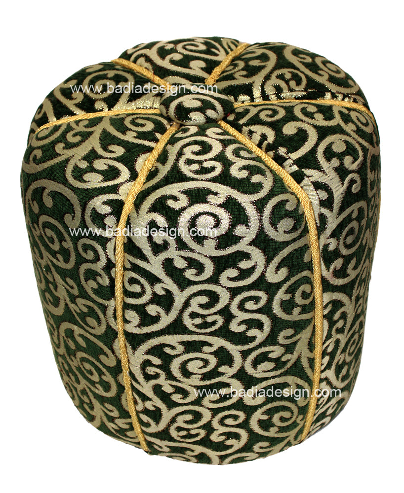 Green Stuffed Fabric Pouf