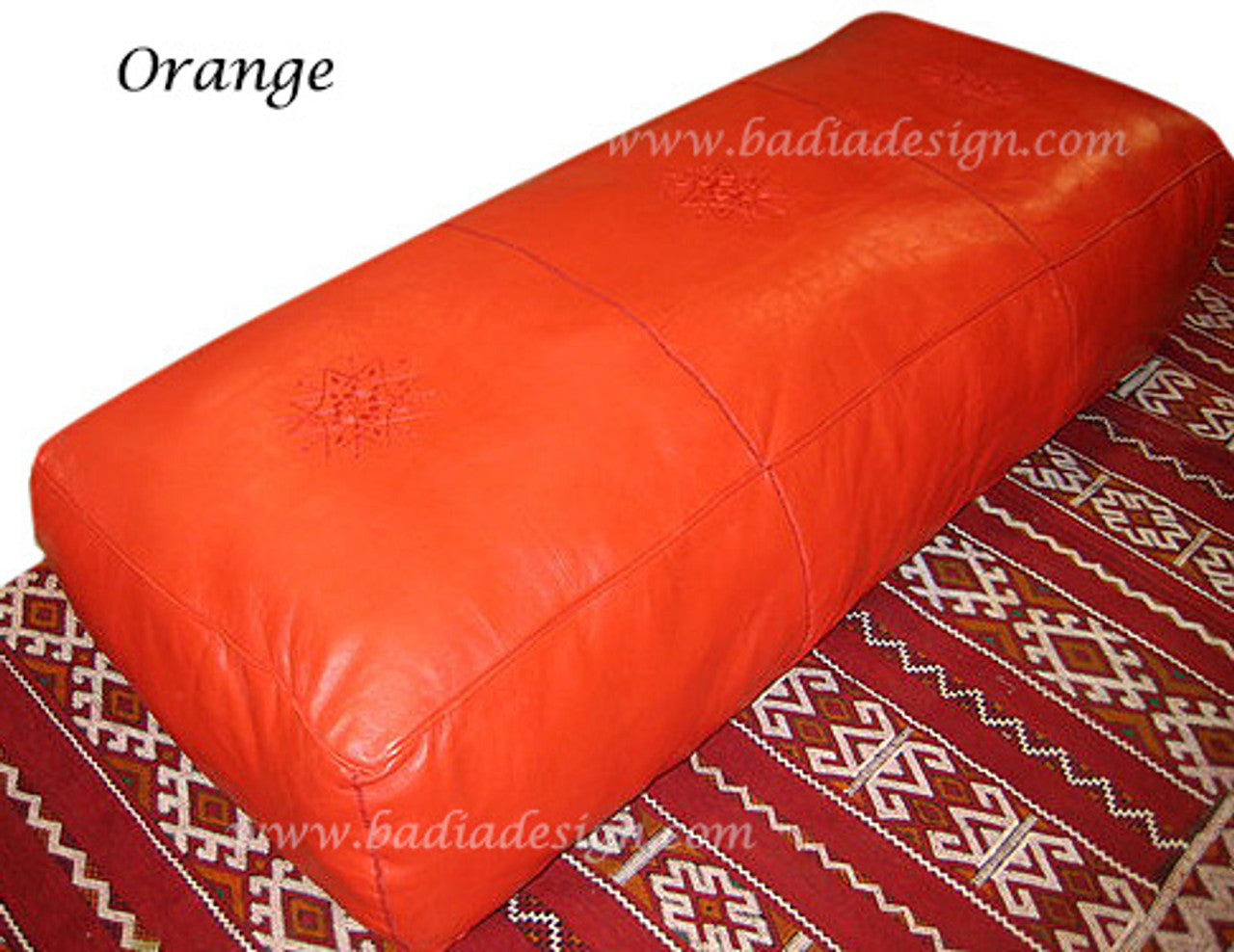 Moroccan Rectangular Premium Leather Ottoman