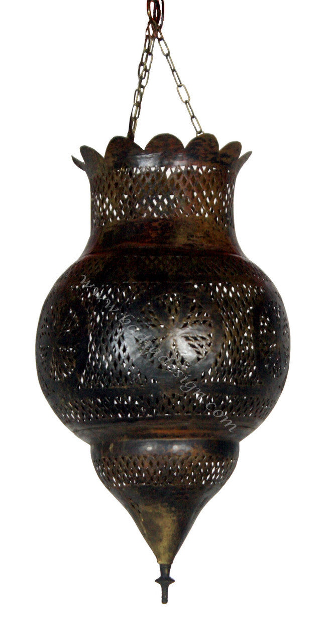 Aged Arabesque Brass Lamp