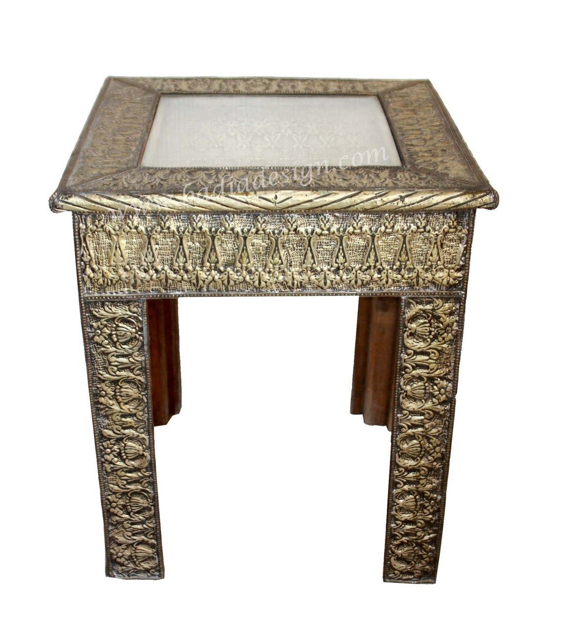 Silver Embossed Nickel Table