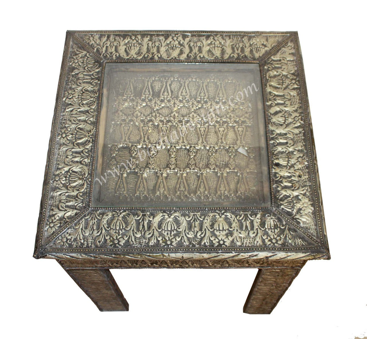 Silver Embossed Nickel Table