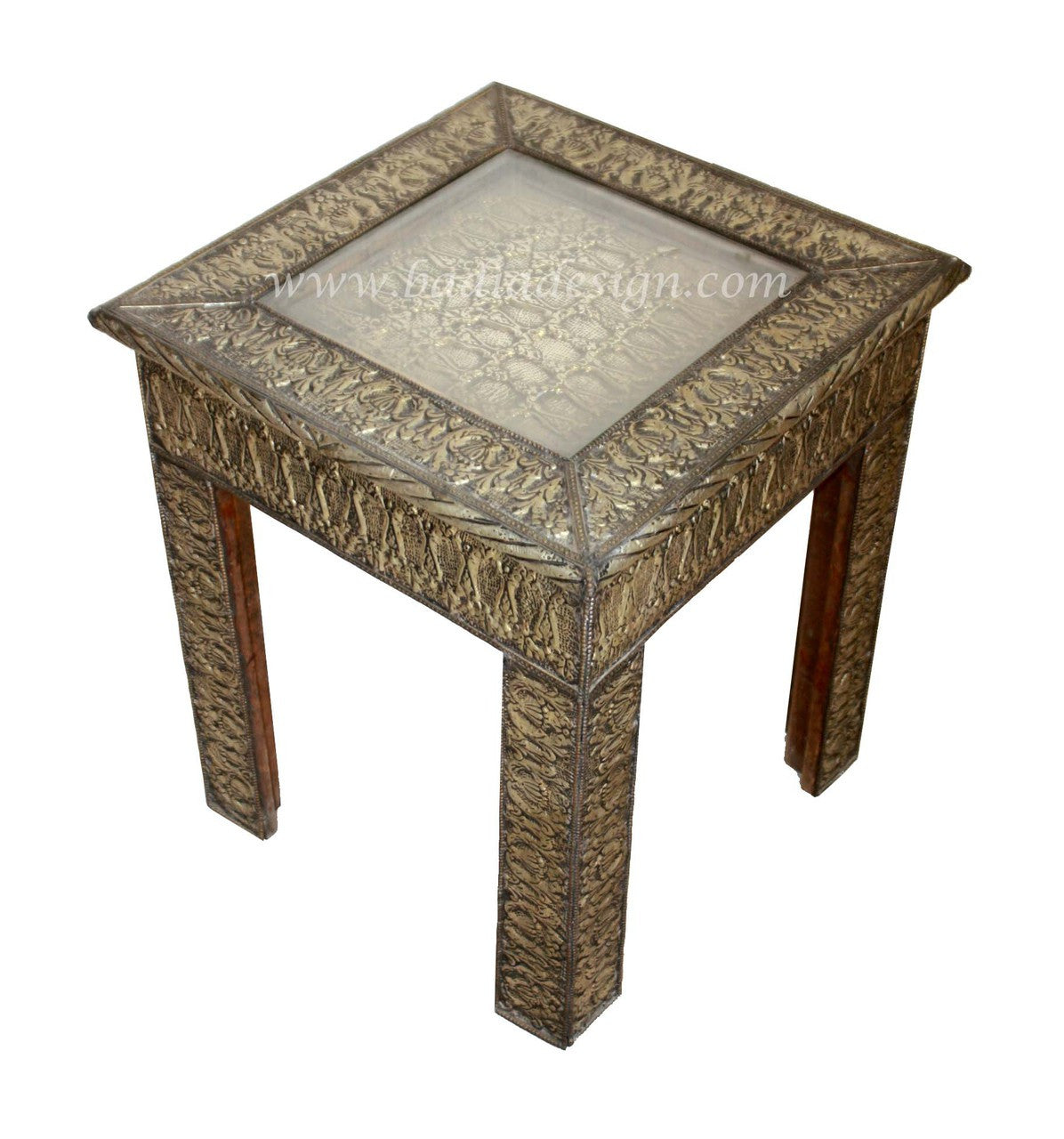 Silver Embossed Nickel Table