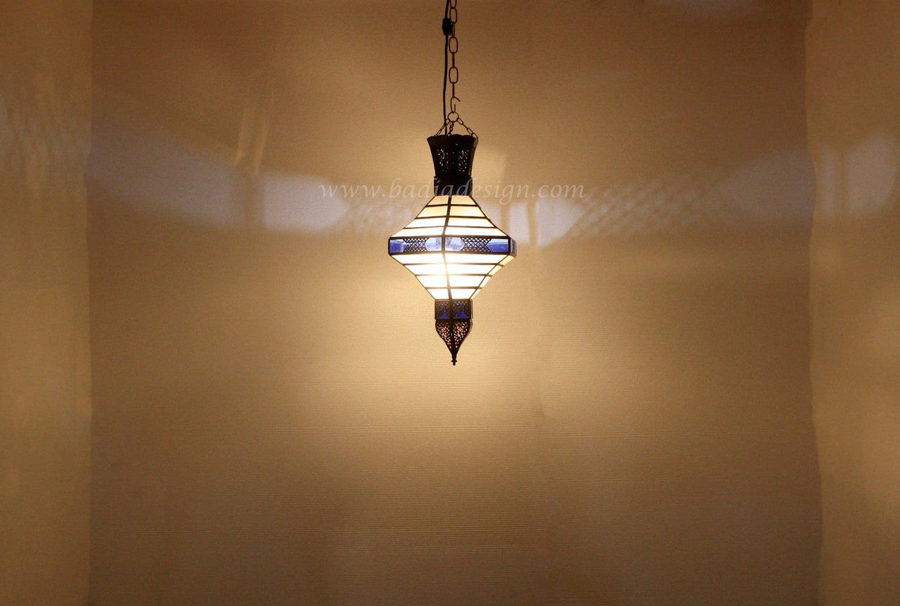 Multi Color Lantern with Soft White Glass