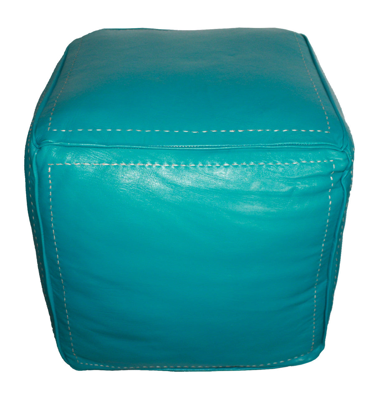 Moroccan Square Premium Leather Ottoman