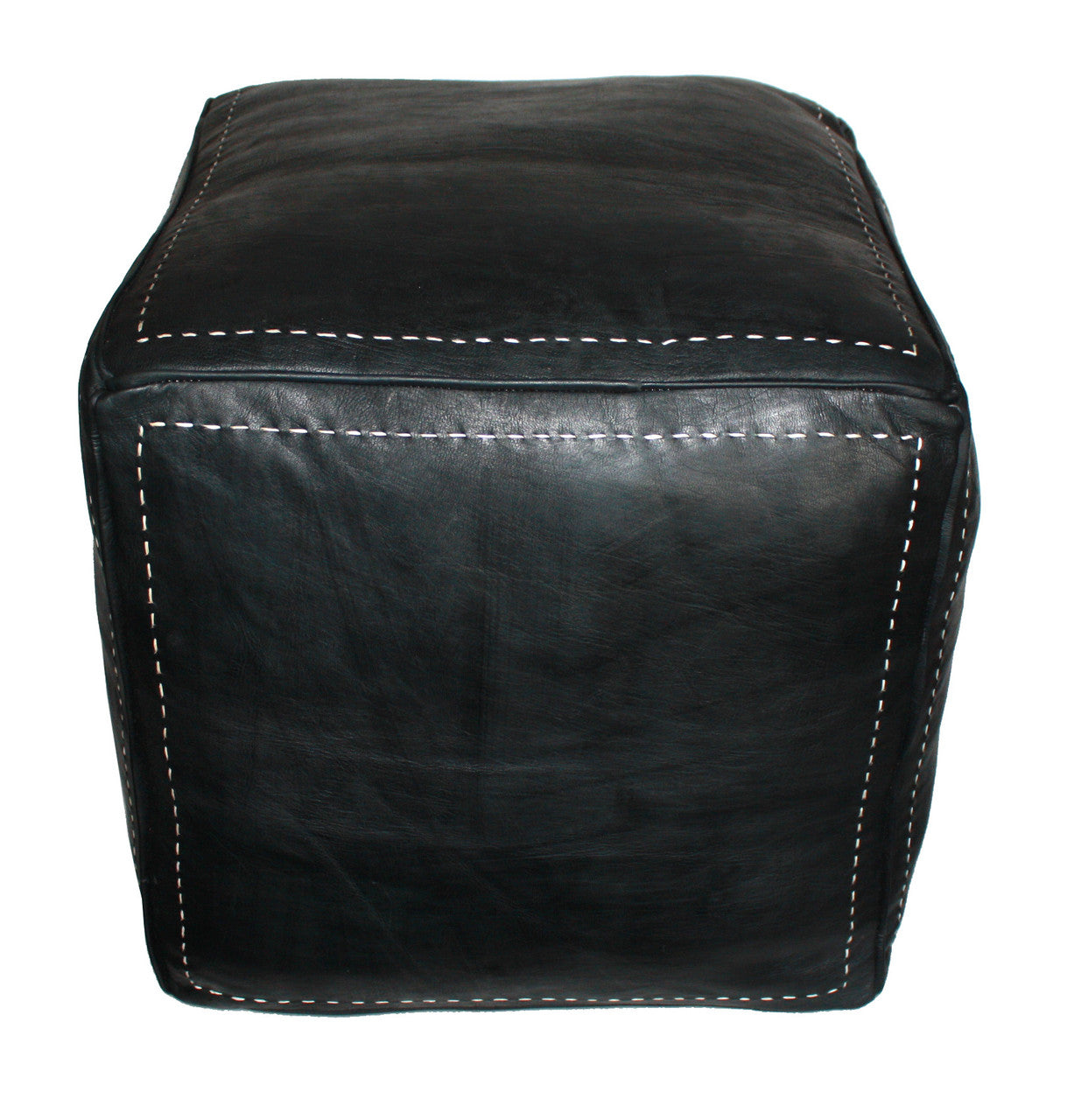 Moroccan Square Premium Leather Ottoman