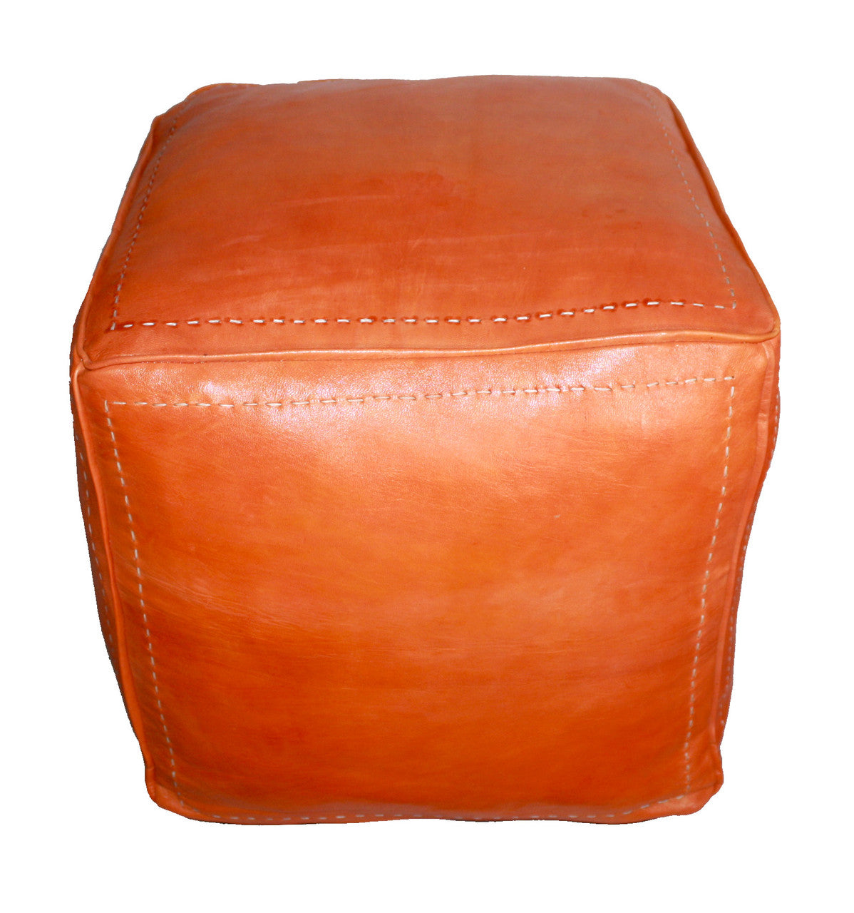 Moroccan Square Premium Leather Ottoman