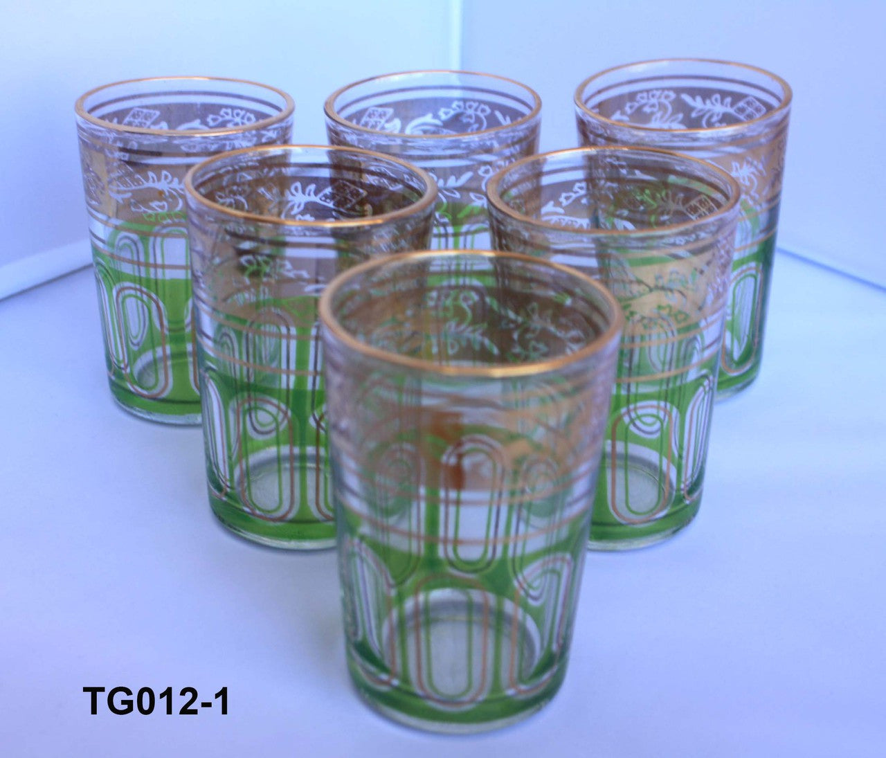 Multi Color Gold Motif Tea Glasses
